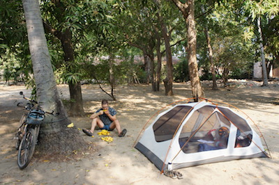 Camping under mango trees in El Salvador