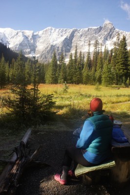 Breakfast with a view - Tumbling Creek Campground 