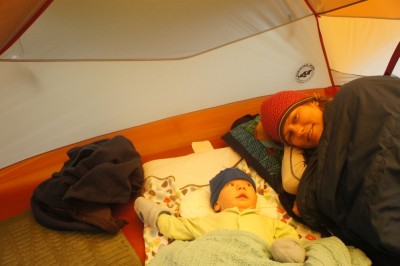 Neil's first night in the tent, many more to come!