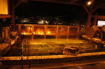 The beautiful Onsen overlooking the city 